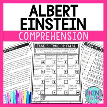 Preview of Albert Einstein Comprehension Challenge - Close Reading - Physics - Scientist