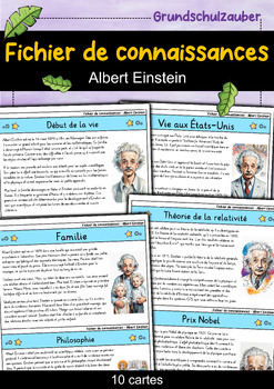 Preview of Albert Einstein - Fichier de connaissances - Personnages célèbres (français)