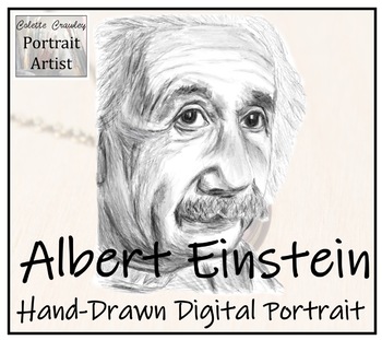 Preview of Albert Einstein Hand-Drawn Digital Portrait