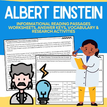 Preview of Albert Einstein: Informational Science Reading Biography & No-Prep Packet