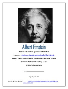 Preview of Albert Einstein Project Based Learning Book Unit Grades high 2nd-4th