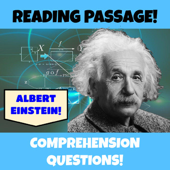 Preview of Albert Einstein Reading Comprehension Passage and Questions 3rd 4th 5th Grade