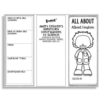 Preview of FREEBIE!! Albert Einstein Research Brochure Project | Scientist