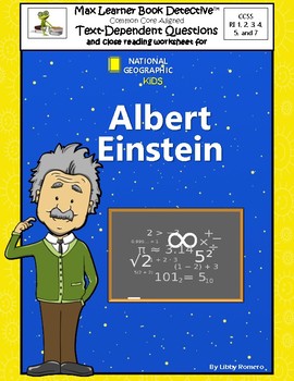 Preview of Albert Einstein: Text-Dependent Questions and Close Reading Worksheets