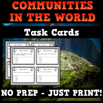 Preview of Alberta - Communities in the World - Task Cards - Grade 3