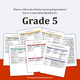 Alberta Curriculum Checklists - Grade 5