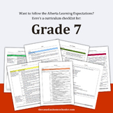 Alberta Curriculum Checklists - Grade 7