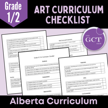 Preview of Alberta Grade 1/2 Art Curriculum Checklist 