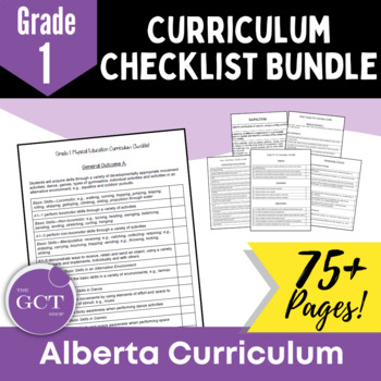 Preview of Alberta Grade 1 Curriculum Checklists Bundle w/ NEW 2022 Curriculum