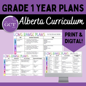 Preview of Alberta Grade 1 Long Range/Year Plans w/ NEW 2023 Curriculum