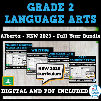 Preview of Alberta Grade 2 Language Arts ELA - FULL YEAR BUNDLE - NEW 2023 Curriculum