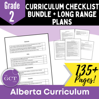 Preview of Alberta Grade 2 Long Range/Year Plan + Curriculum Checklist Bundle!