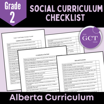 Preview of Alberta Grade 2 Social Studies Curriculum Checklist 