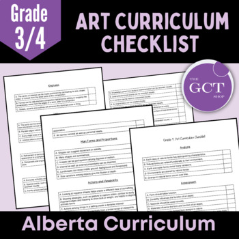 Preview of Alberta Grade 3/4 Art Curriculum Checklist 