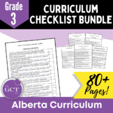 Alberta Grade 3 Curriculum Checklists Bundle w/ NEW 2022 C