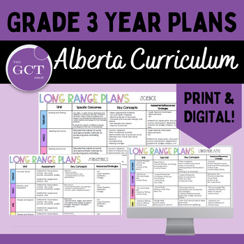 Preview of Alberta Grade 3 Long Range/Year Plans w/ NEW 2023 Curriculum