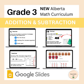 Preview of Alberta Grade 3 Math - Addition and Subtraction - Google Slides COMPLETE UNIT