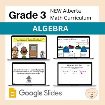 Preview of Alberta Grade 3 Math- Algebra - Google Slides COMPLETE UNIT