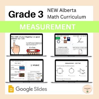 Preview of Alberta Grade 3 Math - MEASUREMENT - Mini Lessons and Hands On Learning Centres