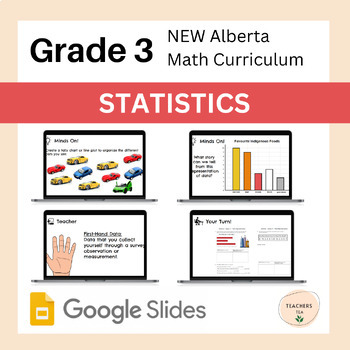 Preview of Alberta Grade 3 Math- Statistics- Google Slides COMPLETE UNIT