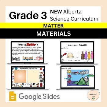 Preview of Alberta Grade 3 New Science Curriculum - MATTER - Materials