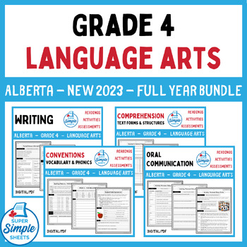 Preview of Alberta Grade 4 Language Arts ELA - FULL YEAR BUNDLE - NEW 2023 Curriculum