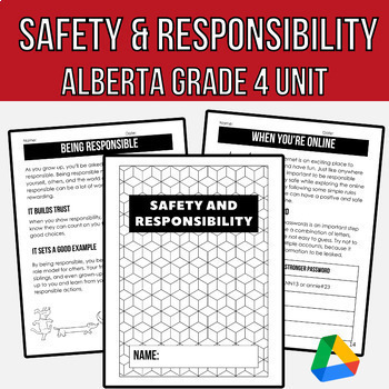 Preview of Alberta Grade 4 - Safety and Responsibility Unit (No Prep - New Curriculum)