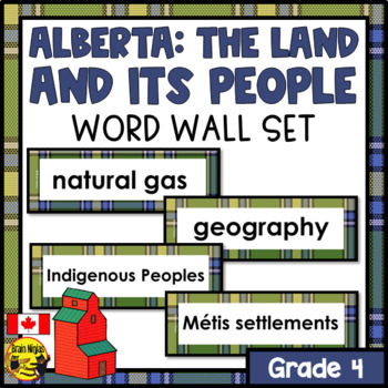 Preview of Alberta Grade 4 Social Studies Vocabulary | Editable Word Wall