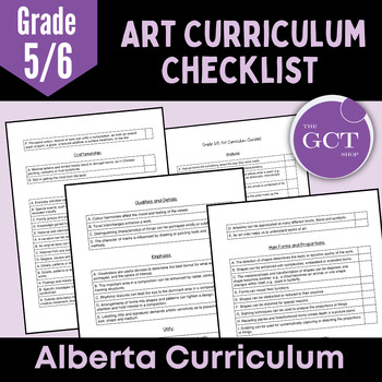 Preview of Alberta Grade 5/6 Art Curriculum Checklist 