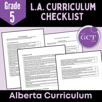 Preview of Alberta Grade 5 Language Arts *NEW* 2022 Curriculum Checklist 