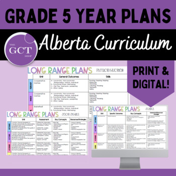 Preview of Alberta Grade 5 Long Range/Year Plans w/ NEW 2023 Curriculum