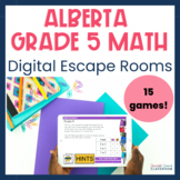 Alberta Grade 5 Math Digital Escape Room Bundle Distance Learning