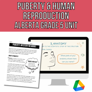 Preview of Alberta Grade 5 - Puberty & Human Reproduction Unit (New Curriculum)