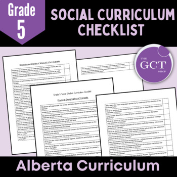 Preview of Alberta Grade 5 Social Studies Curriculum Checklist