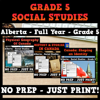 Preview of Alberta - Grade 5 - Social Studies - FULL YEAR BUNDLE