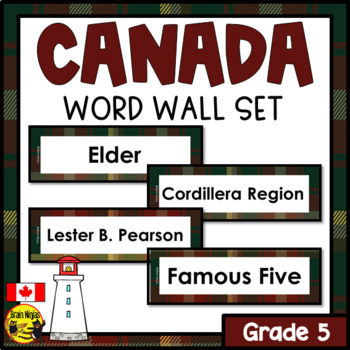 Preview of Alberta Grade 5 Social Studies Vocabulary | Editable Word Wall