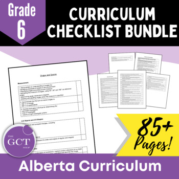 Preview of Alberta Grade 6 Curriculum Checklists Bundle w/ NEW 2022 Curriculum