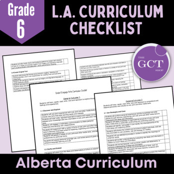 Preview of Alberta Grade 6 Language Arts *NEW* 2022 Curriculum Checklist 