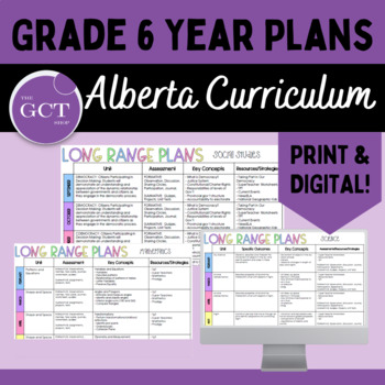Preview of Alberta Grade 6 Long Range/Year Plans w/ NEW 2023 Curriculum