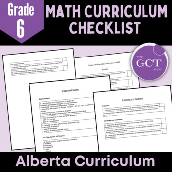 Preview of Alberta Grade 6 Math NEW 2022 Curriculum Checklist 