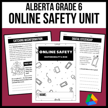 Preview of Alberta Grade 6 - Online Safety Unit (New Health Curriculum - No Prep)