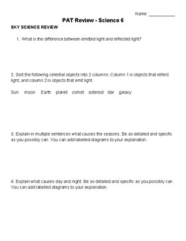 alberta grade 6 science pat review questions pdf version tpt