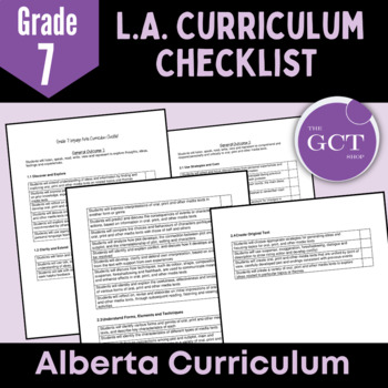 Preview of Alberta Grade 7 Language Arts Curriculum Checklist