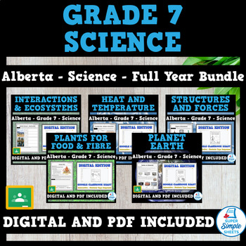 Preview of Alberta - Grade 7 Science - FULL YEAR BUNDLE