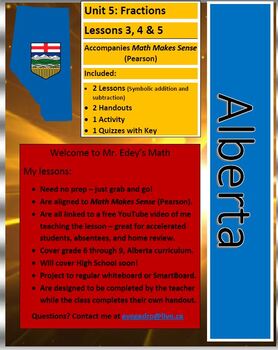 Alberta Grade 7 Unit 5 Fractions Lessons 3 4 5 Subtracting Symbolically