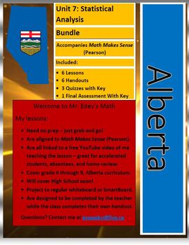 Preview of Alberta Math Grade 7 Unit 7: Statistic Complete Bundle Distance Learning