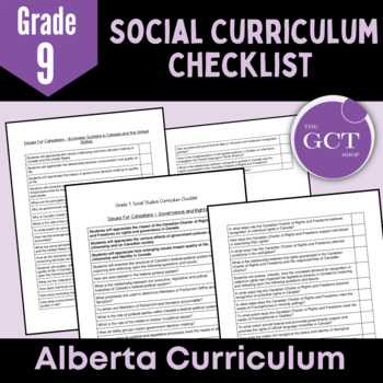 Preview of Alberta Grade 9 Social Studies Curriculum Checklist 