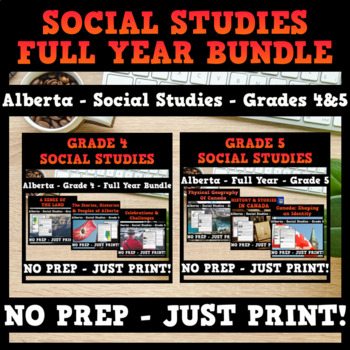 Preview of Alberta - Grades 4 & 5 - Social Studies - FULL YEAR BUNDLE