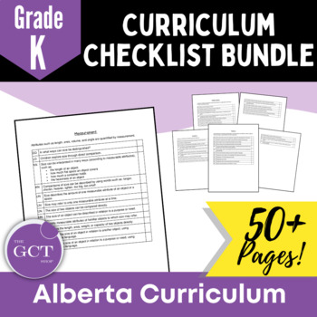 Preview of Alberta Kinder Curriculum Checklists Bundle  w/ NEW 2022 Curriculum