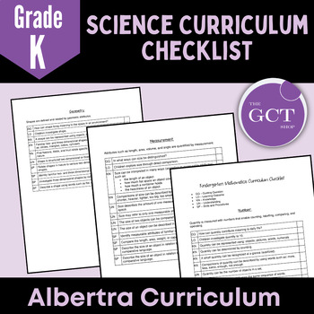 Preview of Alberta Kindergarten Science NEW 2023 Curriculum Checklist